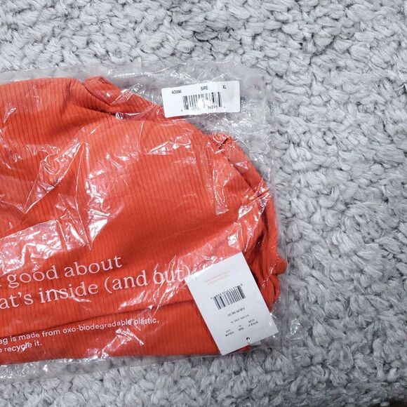 Andie The Asbury One Piece Swimsuit Ribbed Neon Orange Siren Size XL Swim - Picture 4 of 8